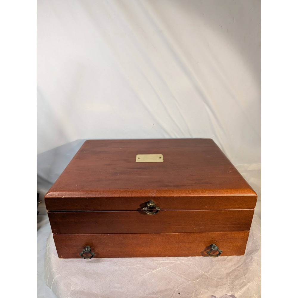 Vintage Eureka Mfg Co Wooden Cutlery Silverware Chest Box Organizer Made in USA - Picture 5 of 12